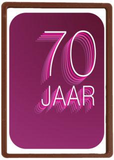 Verjaardagskaart 70 jaar karmijn