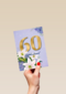 Verjaardagskaart klassiek 60 jaar vrouw gouden letters en bloemen