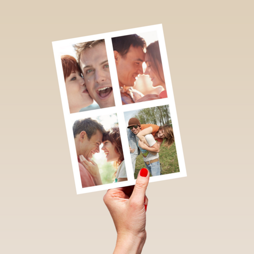 dubbele fotokaart staand vier gelijke foto