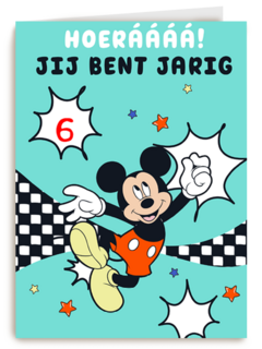 verjaardag kaart mickey mouse hoeraaaa jij bent jarig