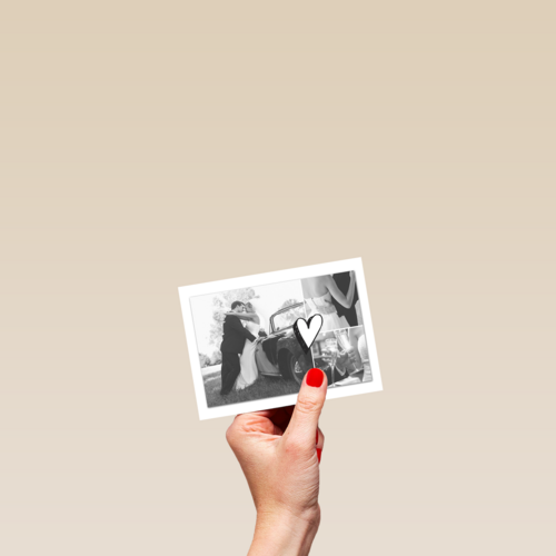 fotokaart simpel zwart wit strak