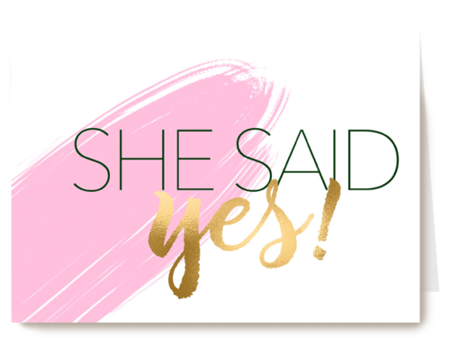 Verloofdkaart Engels She said yes