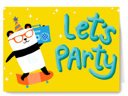 Verjaardagskaart lets party