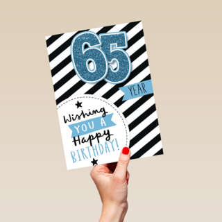 verjaardag leeftijden 65 jaar gestreept