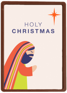 Religieuze kerstkaart bidden