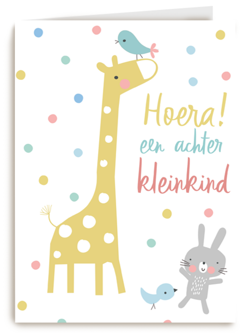 Felicitatiekaart hoera een achterkleinkind