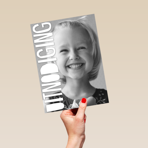 fotokaart staand zwart wit uitnodiging