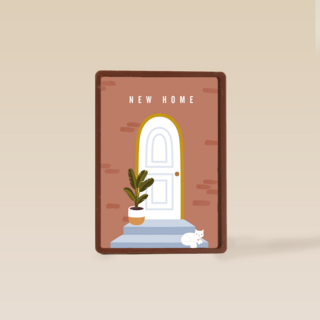 verhuisdkaart new home white kat