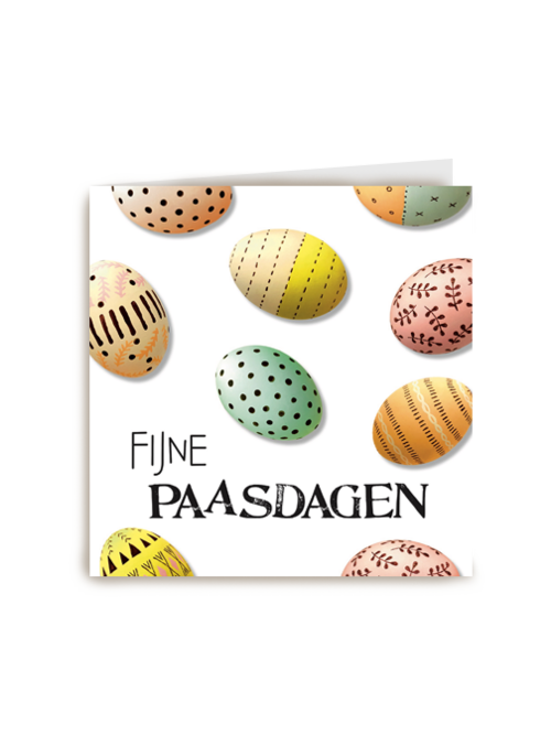 fijne paasdagen kaart paaseieren stipjes streepje