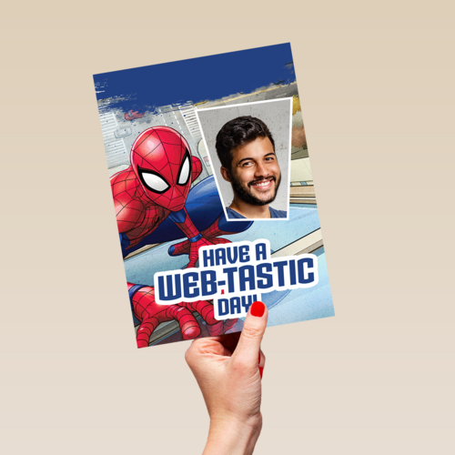 Spiderman fotokaart web tastic day