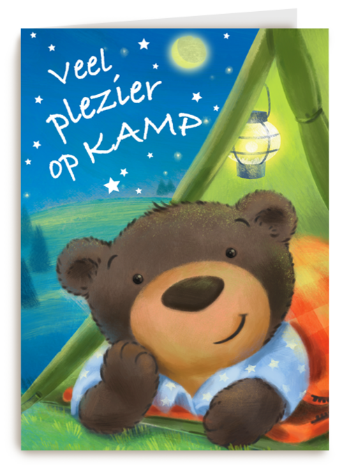 Op kamp kaart beer in tent