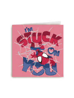 Spiderman kaart I am stuck on you