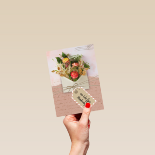 Moederdagkaart envelop met bloemen