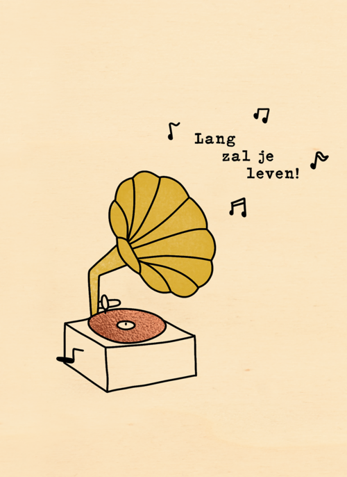 Houten Kaart Verjaardagskaarten | Verjaardagskaart Lang Zal Je Leven Muziek