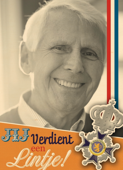 Houten Kaart Koningsdag | Houten Kaart Hallmark | Koningsdag | Jij Verdient Een Lintje