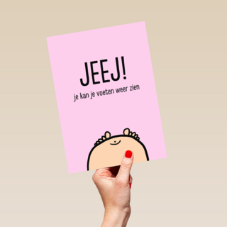 jeej je kan je voeten weer zien dochter