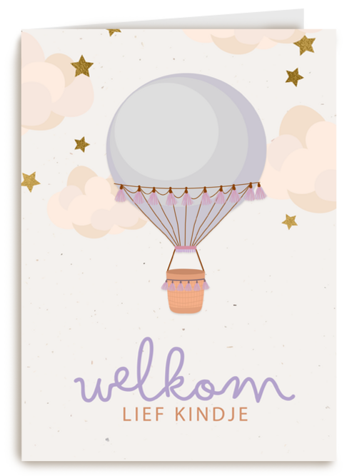 Adoptie felicitatiekaart luchtballon