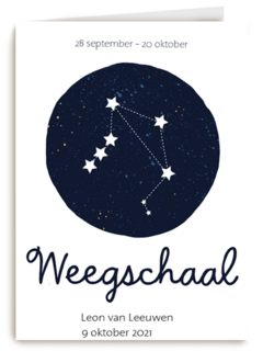 sterrenbeeld kaart weegschaal aanpasbare tekst