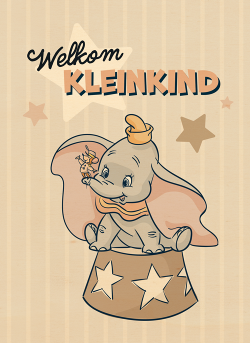 Welkom kleinkind felicitatie met Dombo van Disney