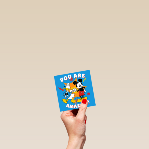 Bedankt kaart Mickey en Donald