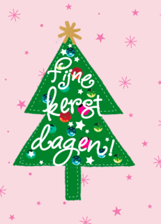 Ansichtkaart fijne kerstdagen kerstboom
