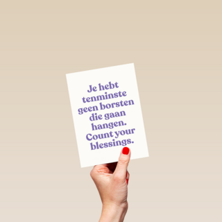 verjaardag kaart grappig borsten die gaan hangen