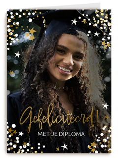 Geslaagd Gefeliciteerd Sparkle Fotokaart