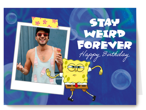 Spongebob Stay Weird Forever fotokaart