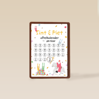 Sinterklaaskaart Sint en piet aftelkalender