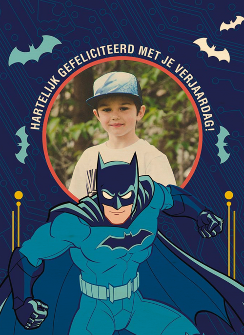 Batman verjaardagskaart met foto