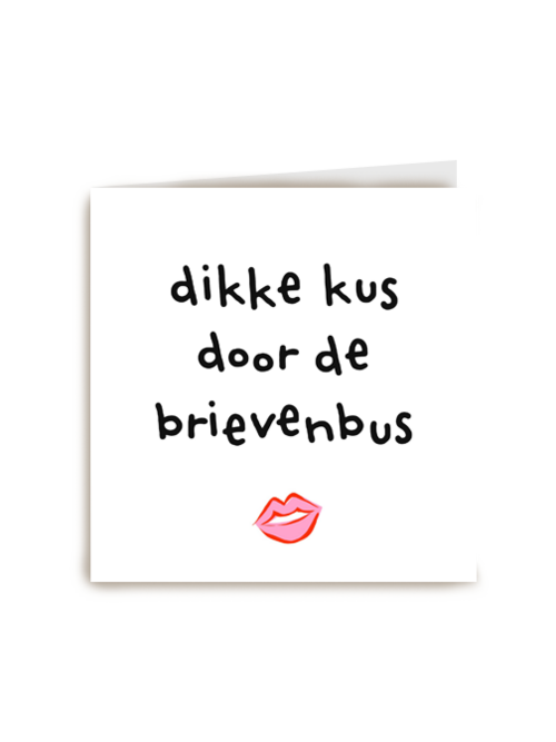 Liefdeskaart Dikke kus door de brievenbus Corona coronavirus griep ziek hart onder de riem powervrouw