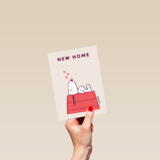 verhuisd kaart snoopy new home