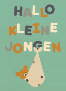 Hallo kleine jongen geboortefelicitatie