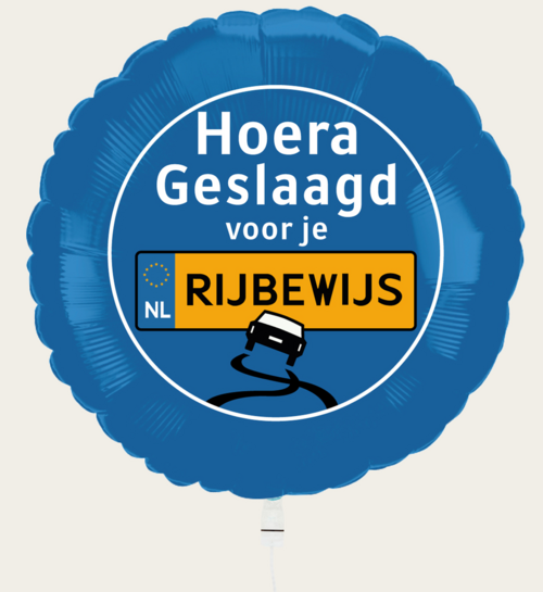 Ballon Rijbewijs Geslaagd Blauw