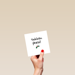 kerstkaart humor takken feest