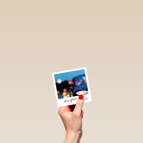 polaroid kaart verjaardag man hip