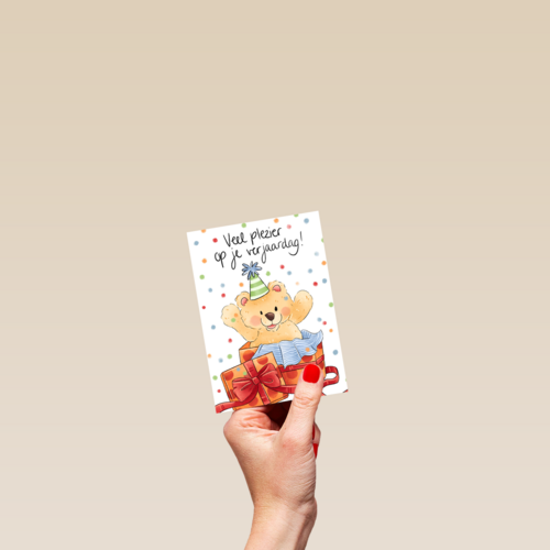verjaardagskaart kids beer surprise matia studio