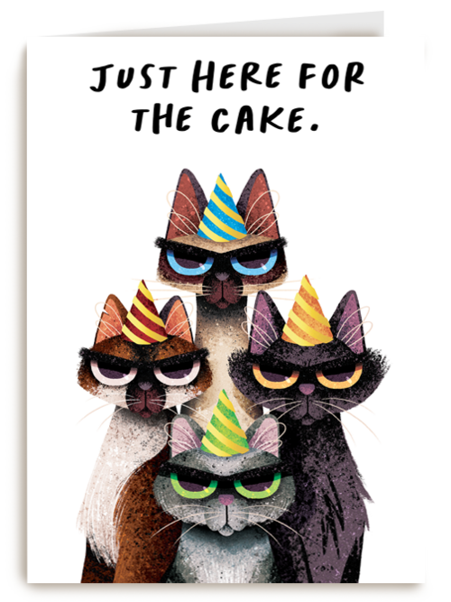 verjaardag kaart folio just here for the cake