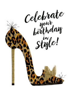 Ansichtkaart celebrate your birthday in style