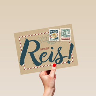 restyle reizen kaart met de tekst goede reis