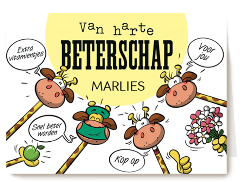 funny mail van harte beterschap giraffe