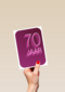 Verjaardagskaart 70 jaar karmijn