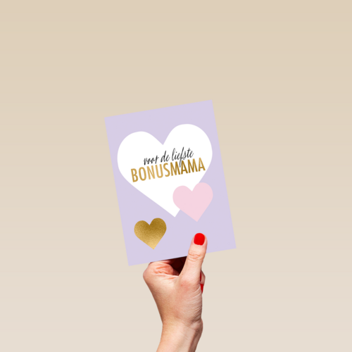 moederdag kaart stijlvol voor de liefste bonus mama