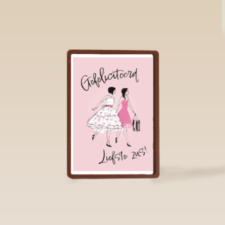 een felicitatiekaart voor een lieve zus