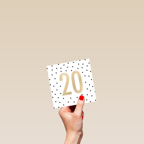 gouden 20 met stippen