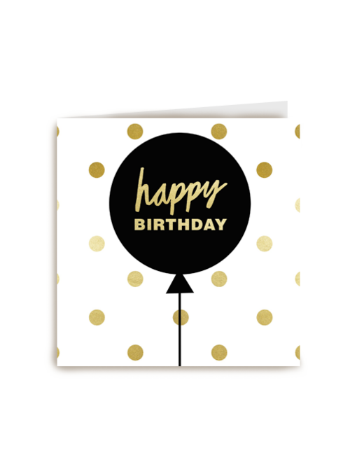 een gouden happy birthday ballon