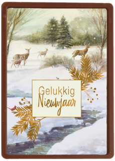 nieuwjaarskaart klassiek gelukkig nieuwjaar herten