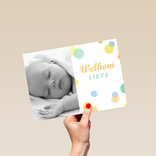 fotokaart welkom lief kleintje