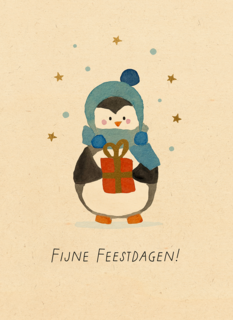 Kinderpostzegels Pinguin Fijne Feestdagen