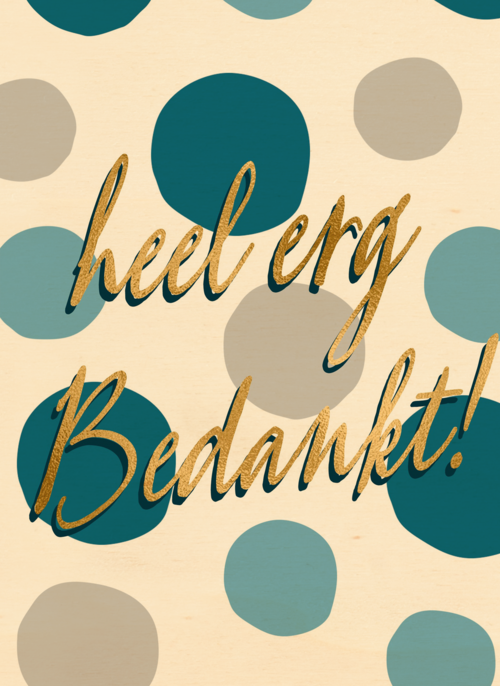 Houten Kaart Secretaressedag | Houten Kaart Hallmark | Secretaressedag | Bedankt Kaart Zakelijk Heel Erg Bedankt Stippen